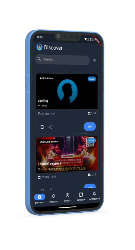 Student creating hyper-local event